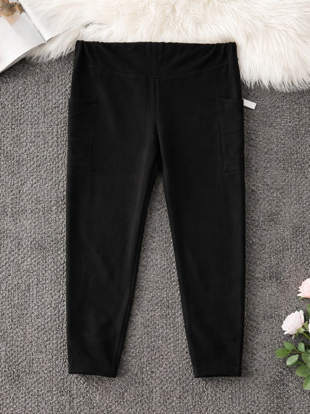 Maurices Black Ankle Knit Leggings with Side Pockets